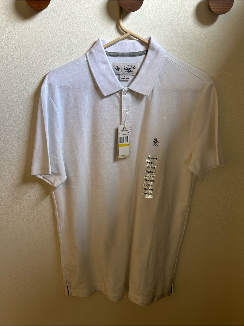 Original Penguin Men's Classic White Polo with Embroidered Logo